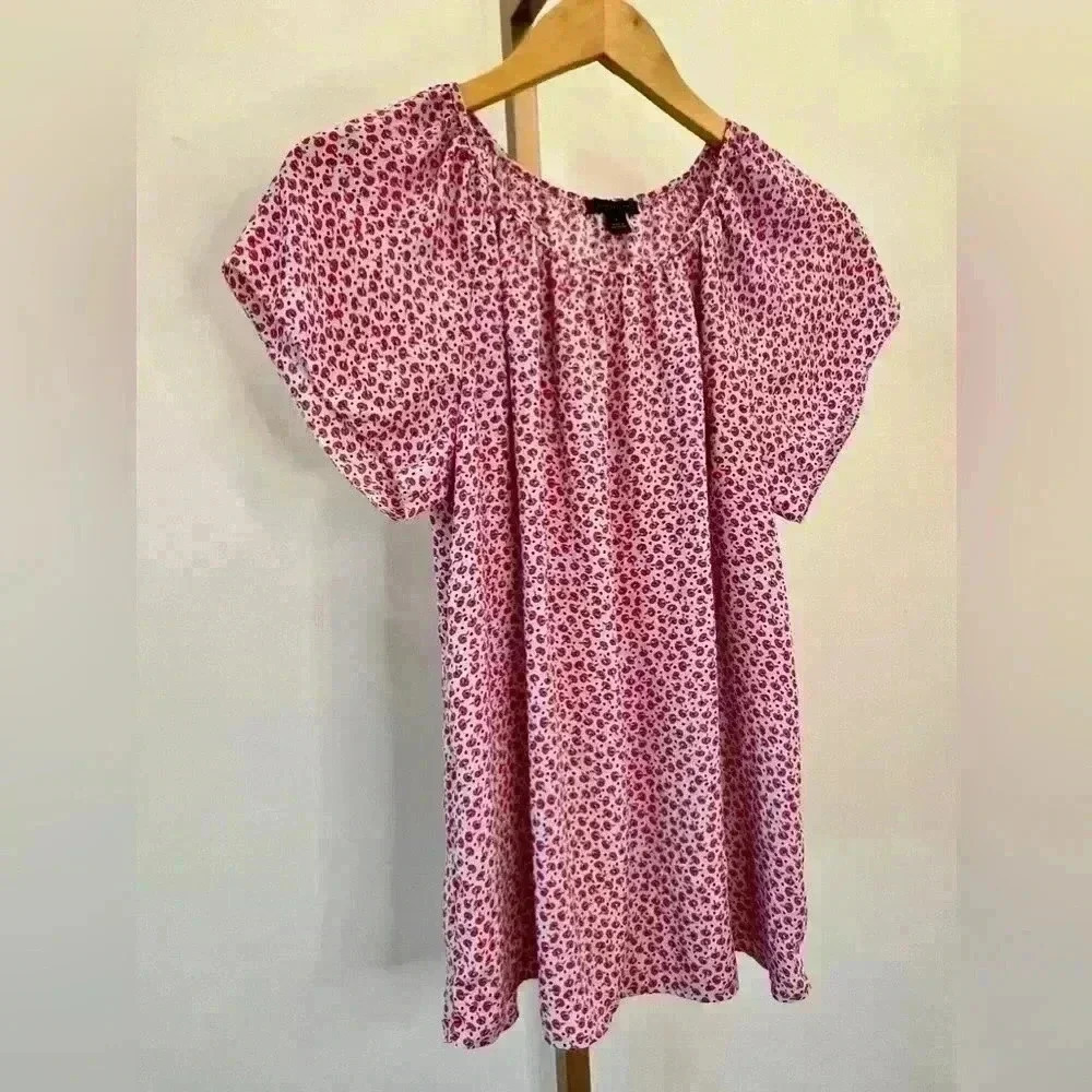 Ann Taylor Women's Floral Flutter Sleeve Blouse Size S Multicolor Casual - Picture 2 of 7